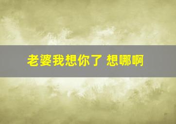 老婆我想你了 想哪啊